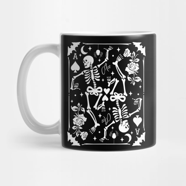 Skeleton Ace of Spades Card Goblincore Punk Grunge Black by DetourShirts